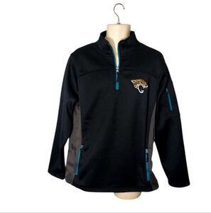 Jacksonville Jaguars Jacket Size Medium Front Back Embroidered Logos Zip Pockets